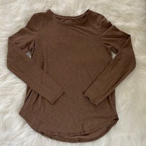 EUC Women’s Tahari Brown Long Sleeve Top size xs